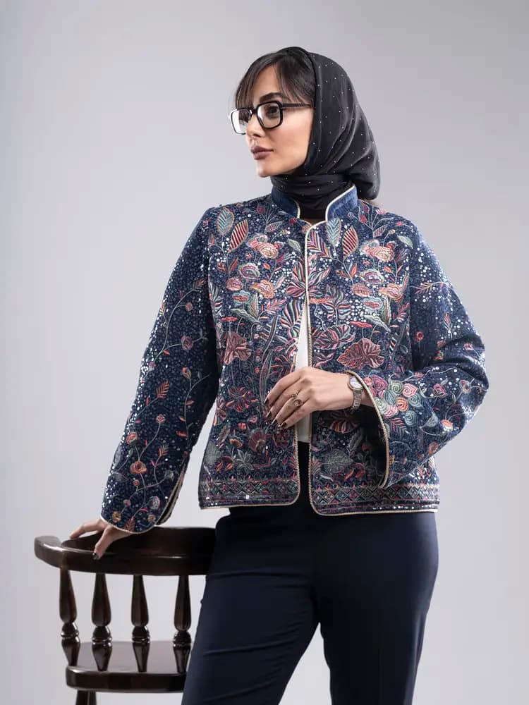 کت سوزن‌دوزی پارچه هندی
